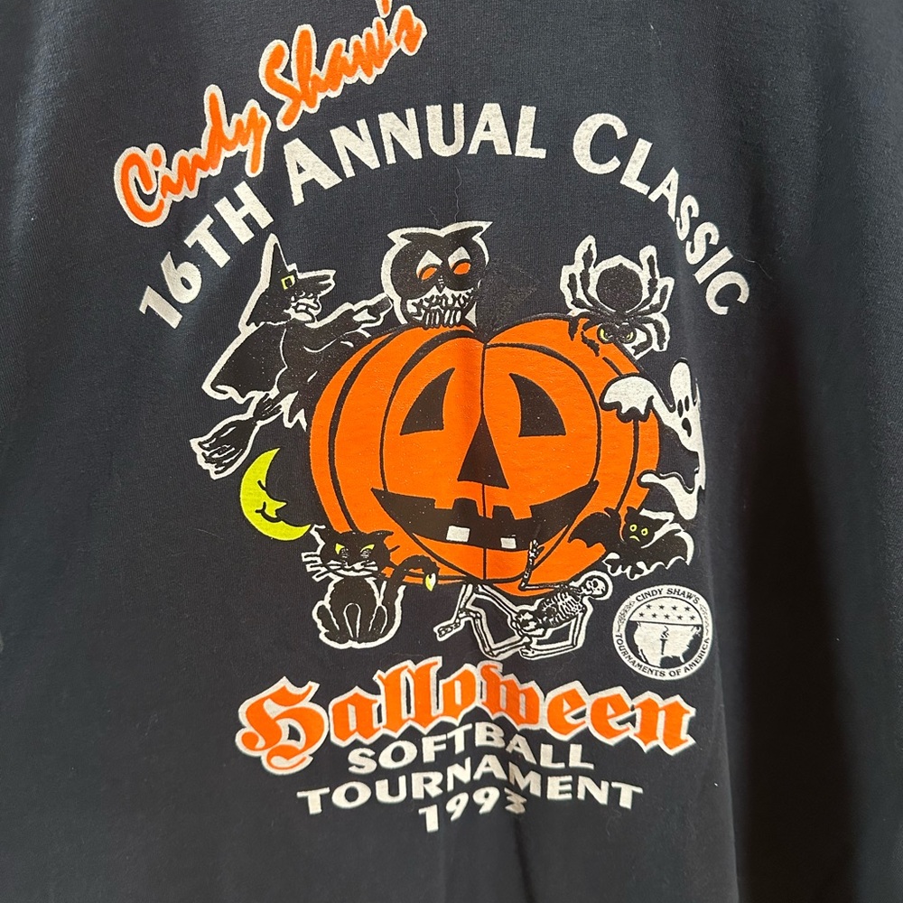 1993 Cindy Shaw Halloween Softball Tournament T-shirt XXL Single Stitch USA